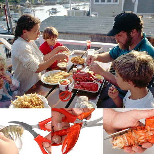 Calary 8Pcs Seafood Scissors, Multifunctional Crab Leg Crackers and Tools for Seafood