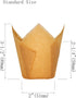 Muffin Greaseproof Paper Baking Cupcake Cups, 2" x 3 1/2", Natural Tulip Baking Cup, Case of 125 pcs
