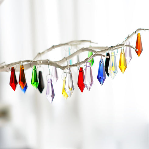 50pcs 38mm H&D HYALINE & DORA Suncatcher Crystal Icicle Pendant Sun Catchers Chandelier Prisms Drops Lamp Candle