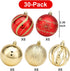 Christmas Ball Ornaments - 30 pcs 2.36" Shatterproof Baubles Set in Red and Gold for Xmas Tree Decorations