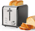 Simple Deluxe 2-Slice Toaster - Stainless Steel Toaster with 6 Browning Settings and Extra Wide Slot
