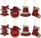 Ivenf Christmas Decorations Indoor Tree Ornaments - 8pcs Red Black Buffalo Plaid Burlap Farmhouse Ornaments for Home