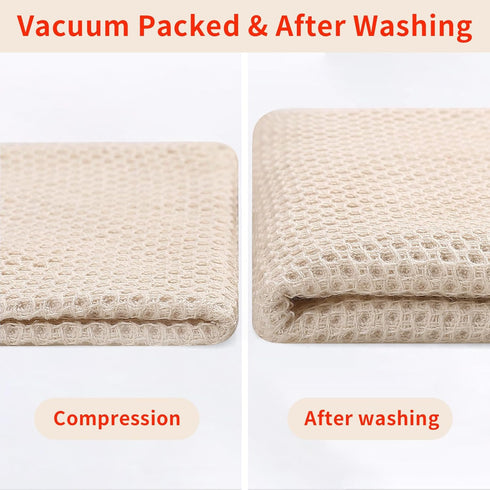 Homaxy 100% Cotton Waffle Weave Kitchen Dish Cloths, 6-Pack, Ultra Soft Absorbent Quick Drying, 12 x 12 Inches, Beige