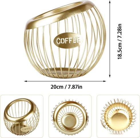 Stainless Steel Cup Coffee Basket Pods Holder, Sturdy Organizer for Home or Office Kitchen