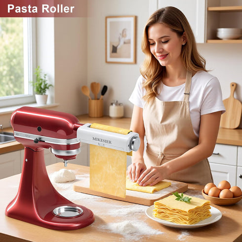 3 3 Set Pieces Pasta Maker Attachment for Kitchenaid Stand Mixers, Noodle Maker PCs of Pasta Roller Fettuccine Cutter