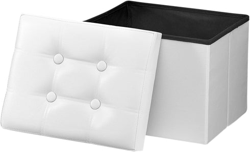 Bsketa Folding Storage Ottoman, Foot Stool with Thicker Foam Padded Seat Small