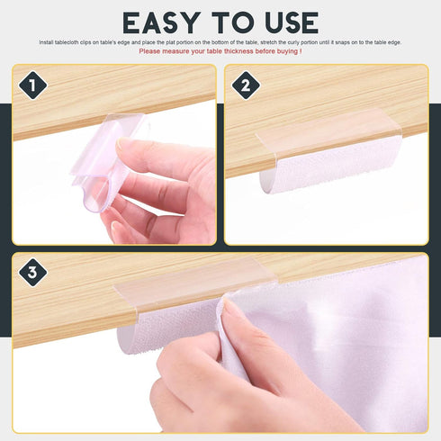 Hilitchi 30Pcs Table Cover Tablecloth Clips, EC Model Skirting Clips with Hook and Loop for Table 3/4inch - 1inch