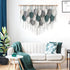39" 29.5" Weldomcor Large Macrame Wall Hanging Boho Home Decor, Handmade Bohemian Woven Leaves Macrame Tapestry Modern