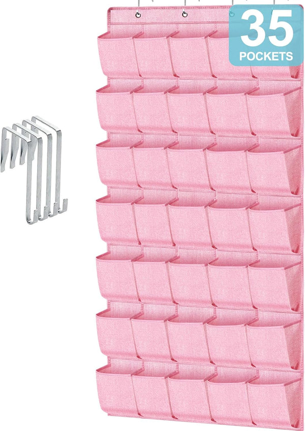 homyfort 35 Pockets Over the Door Shoe Organizer, Hanging Door Shoe Rack