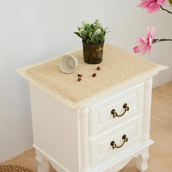 Tablecloth Nightstand End Tabletop Dust Cover 15.75 x19.68 Night Stand Table Linen