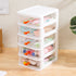 Gagee 5 Drawer Mini Stackable Storage Drawers - Clear/White Plastic Dressers for Arts, Crafts, Small Tools, and Hardware