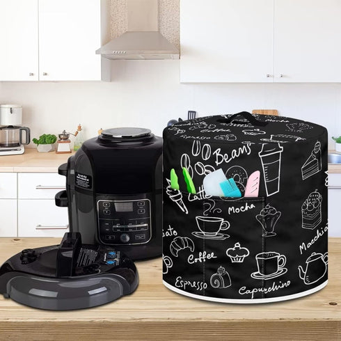 Dust Cover for Kitchen Instant Pot Accessories, 8 Quart Pressure Cooker Air Fryer Dust Protection with Storage Pockets