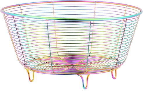 Meisha Round Fruit Bowl, Creative Mesh Dish Basket, Large Metal Wire Storage for Fruit, Vegetables, Snacks