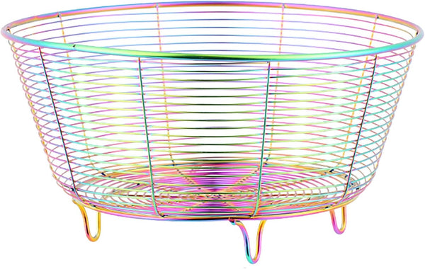 Meisha Round Fruit Bowl, Creative Mesh Dish Basket, Large Metal Wire Storage for Fruit, Vegetables, Snacks