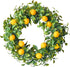Mr. Bom 15 Inch Artificial Lemon Wreath - Boxwood for Front Door, Spring Summer Holiday Decoration, Indoor Outdoor Use