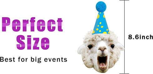 Llama Birthday Garland, Funny Alpaca Face Portrait Bunting for Hilarious Bday Party Decoration