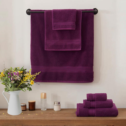COZYART Set, Set 3 1 1 1 650 Luxury Purple Bath Towels Turkish Cotton Hotel Large Towels for Bathroom, Thick Bathroom