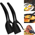 2 in 1 Egg Flipper Spatula Tongs - Multi-purpose Non-Stick Kitchen Gadgets for Cooking, Pancakes, Quesadillas,