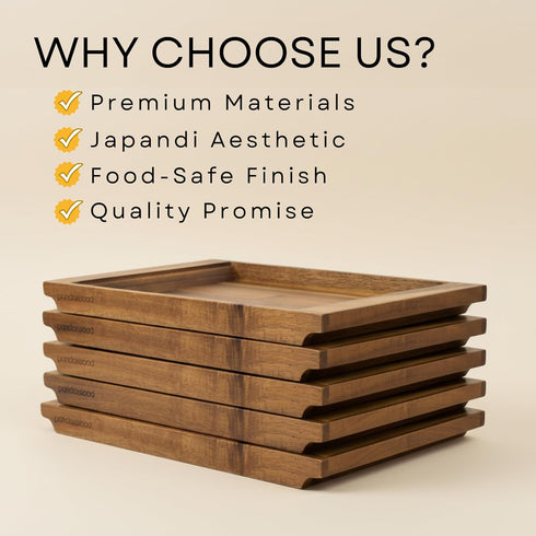 Counter 15.7"x11" PANDAWOOD Wood Serving Tray - Large Acacia Wooden Tray for Coffee Table Ottoman - Ottoman Tray Decor