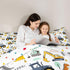 Set Set Kids Excavator Comforter Full, Cartoon Equipment Trucks Bedding for Boys Girls Children, Dinosaur Duvet Insert