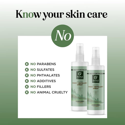 (8 Oz) Natural Bug Repellent Spray for Body - DEET Free Bug Spray for Kids & Adults for Ticks Mosquitoes & Insects