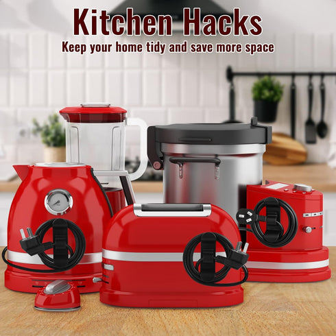 10Pcs Cord Organizer for Kitchen Appliances, Black Cord Winder, Cord Keeper for Mixer, Coffee Maker, Air Fryer, Toaster