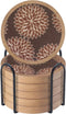 Cewiru Wood Coasters Set of 6 with Holder, Cup Mat for Drinks, Absorbent