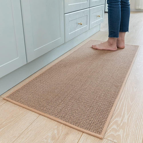 Kitchen Rugs and Mats, Non-Skid Washable Absorbent Runner Rugs for Floor, 20"x47", Beige
