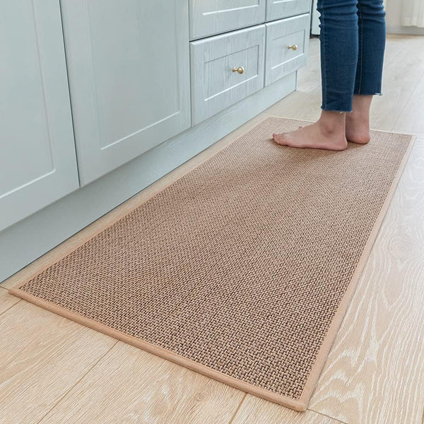 Kitchen Rugs and Mats, Non-Skid Washable Absorbent Runner Rugs for Floor, 20"x47", Beige