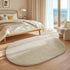 4x6 Ophanie Oval Ivory Rugs for Bedroom Living Room, Fluffy Fuzzy Furry Carpet, Plush Soft Shaggy Bedside Indoor Floor