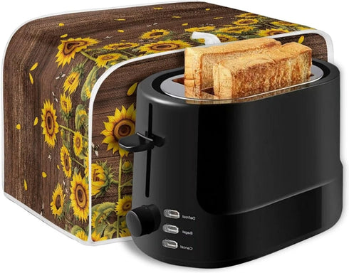 Sunflower Print Toaster Cover, Universal 4 Slice Dustproof Oven Cover for Toaster Accessories