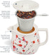 24 oz. Tea Forte Fiore Sakura Cherry Blossom Ceramic Teapot with Removable Stainless Steel Infuser Basket and Lid