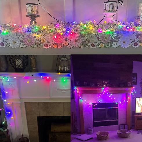 2 PACK 13.5 50 Easter String Lights, Multi Color Pastel Christmas Lights with White Wire, FT LED Waterproof Plug