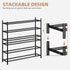 18 Closet, 3 STORAGE MANIAC Long Expandable Shoe Rack, Pairs Metal Wide Stackable Shoe Rack, Adjustable Shoes Shelf
