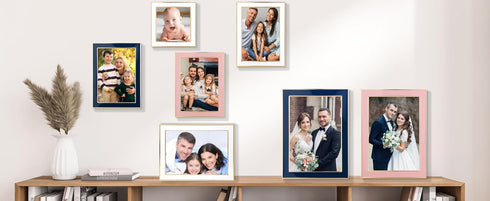 2-Pack 5x7'' Countertop,Counterspace,Tabletop YiPinYin Jasper Green Picture Frames with Gold Plated Edge,HD-Real Glass