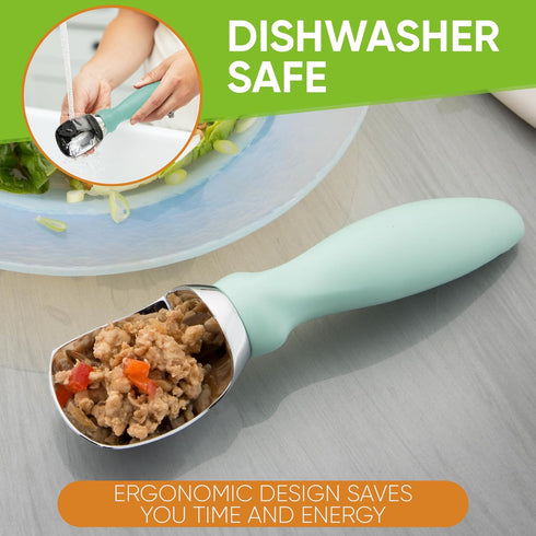 Spring Chef Heavy Duty Ice Cream Scoop - Professional Metal Scooper for Gelato, Mint, Dishwasher Safe