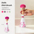 Vigar Dolls April Dish Brush - Ergonomic Handle with Dress-shaped Storage Holder, White & Pink - Scrub Brush for Kitchen