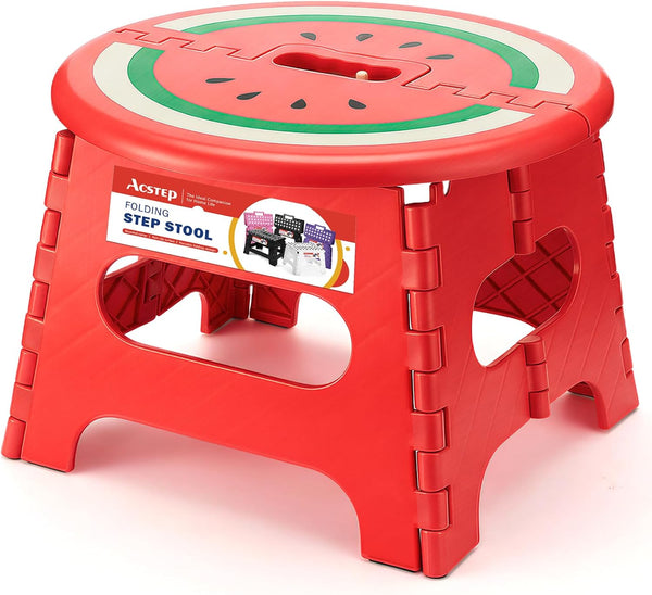 ACSTEP Folding Step Stool 9 Inch, Sturdy Collapsible Step Stool Foldable Up