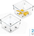 iDesign Linus Plastic Drawer Organizer - Set of 2, 3" x 3" x 2", Clear Storage Container for Vanity & Kitchen