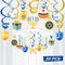 30PCS Hanukkah Decorations Hanging Swirls, Holiday Chanukah Party Supplies Ceiling Decor