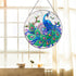MUMTOP Stained Glass Window Hanging Suncatcher, Peacock Design Hand-Painted Glass Panel Home Decor, 12 Inch