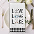 Seliem Live Love Lake House Kitchen Dish Towel Set of 2 - Black White Buffalo Plaid Check Anchor Paddle Hand Drying