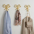 2Pcs (3.62X3.54X0.79in 9.20X9.00X2.00cm) LOGOFUN Bow Hooks Gold Bow Hooks for Wall Brass Bowknot Wall Hook for Towel