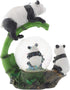 Elanze Designs Panda Bear Family China Tabletop Figurine, 45MM Miniature Glitter Water Snow Globe Decoration