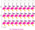 24 Pack Pink Flamingo Keyring - Party Favor for Flamingo Lovers, Guest Return Gift, Hawaii Themed Party