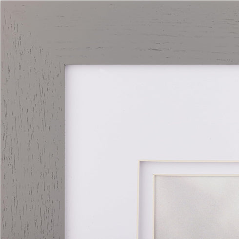 Gallery Solutions 8"x8" Flat Grey Wall Frame with Double White Mat for 5"x5" Photos