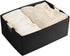 Fabric Storage Bin Box, Foldable Cotton Linen Storage Basket with Wooden Handles, Rectangular Cube Decorative Home