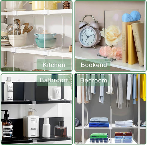 12Pcs Closet Closet Closet Closet (12Pack) Shelf Dividers for Organization, Purse Organizer Acrylic Shelf Dividers