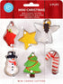 R&M International Mini Christmas Cookie Cutters, 6-Piece Set: Snowman, Stocking, Star, Candy Cane, Tree, Angel