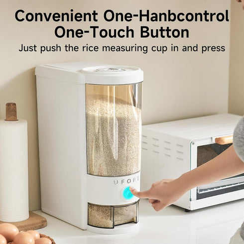 20 lbs Rice Dispenser | Large Rice Storage Container for Kitchen&Pantry - Space-saving, Moisture & Pest-proof, BPA-Free